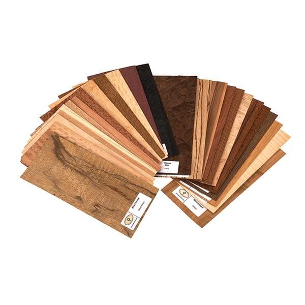 Wood ID Kit and Veneer Sample Pack - 4" x 9" - 25 Piece - Domestic or Exotic:Exotic